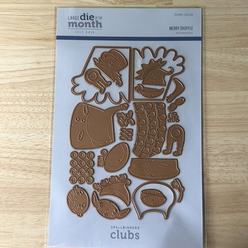 SPELLBINDERS Large Die of Month Club July 2026 Merry Shuffle Santa Elf Christmas